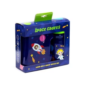 Puckator Space Cadets Lunch Box & Bottle Set | BPA-Free Kids Snack Storage Combo - Picture 1 of 12