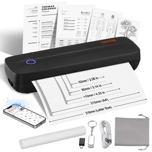 VEVOR Imprimante Thermique Portable sans Fil Mini Imprimante sans Encre 2600 mAh - Photo 1/12