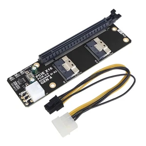 2-Port SlimSAS 8i X2 auf PCIe 4.0 X16 Steckplatzadapterkarte SFF8654 Riser-4157 - Bild 1 von 6