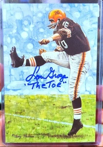 Lou Groza The Toe Signed Autograph Goal Line Art Card Cleveland Browns NFL JSA - Picture 1 of 2