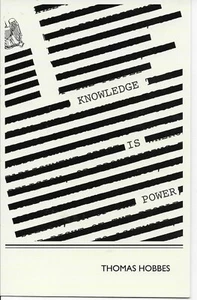 El conocimiento es poder. Cita de Thomas Hobbes de Leviatán, 1651 -- POSTAL - Imagen 1 de 2
