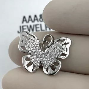 Colgante MARIPOSA de plata de ley 925 maciza con circonitas cúbicas - Imagen 1 de 3