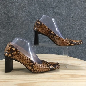 Via Spiga Shoes Womens 9 M Pump Multicolor Snakeskin Square Toe Block Heels - Picture 1 of 18