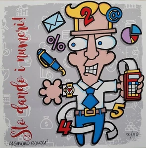 Aleandro Roncarà - Serigrafia - " Sto Dando I Numeri " - Imagen 1 de 1