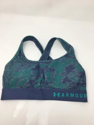 Sujetador deportivo Under Armour para mujer talla pequeña espalda cruzada media verde camuflaje 1307213-496 Foto 1 de 3