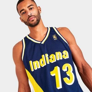 Mitchell & Ness Indiana Pacers Mark Jackson 1996 NBA GOLD LOGO Swingman Jersey - Picture 1 of 29