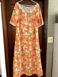 Vintage (1960s) Lilly Pulitzer Key West full-length dress, orange, size 12 - Picture 1 of 5