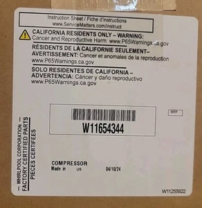 New W116554344 Compressor Whirlpool Maytag Kitchenaid Refrigerators - Picture 1 of 2