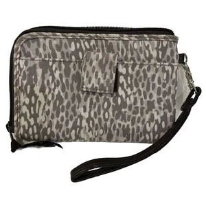 Thirty One Zip Around Wristlet Wallet Brown Beige With Strap - Picture 1 of 7