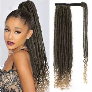 Wrap Around Curly Ponytail Goddess Faux Locs gehäkelter Pferdeschwanz mit lockigen Enden - Bild 1 von 9