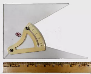 ⭐ SALE! ADJUSTABLE 10-INCH DRAFTING TRIANGLE ~ 1956~ POST ~ Clear Acrylic - Picture 1 of 5