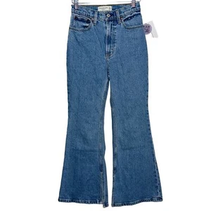 NUEVO Pantalones de mezclilla azules acampanados de tiro alto Abercrombie & Fitch The Vintage talla 23 000 - Imagen 1 de 7