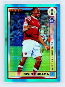 2022-23 Topps Merlin Chrome #85 Divin Mubama RC Aqua Prism West Ham United