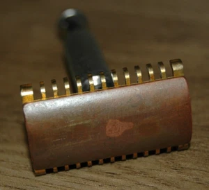 Vintage Gillette "FAT HANDLE" 3-Piece Double Edge Safety Razor Gold & Silver @@! - Picture 1 of 7