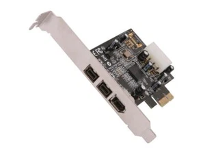 SYBA SY-PEX30016 3 Port IEEE 1394 Firewire 2x 1394B & 1x 1394A PCIe 1.1 x1 Card - Picture 1 of 5