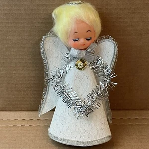 Cono di cartone vintage Giappone filato cotone capelli angelo albero di Natale topper orpello - Foto 1 di 9