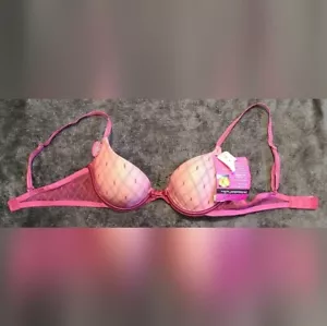 Lily Of France Sexy Push Up Bra Pink Sz 34B Lace Smooth Support - Picture 1 of 10