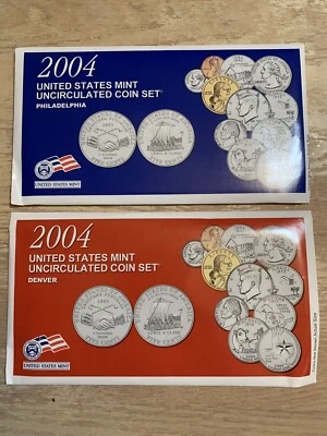 2004 United States Mint Uncirculated Coin Set Denver and Philadelphia - Complete - Image 1 of 3