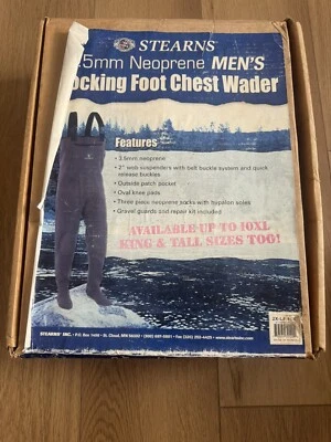 STEARNS New Stocking Foot Chest Waders New in Box 3.5mm Neoprene Size XX Large - Image 1 of 4