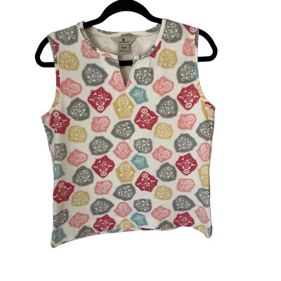 Camiseta sin mangas Woolrich para mujer parche multicolor cuello en V talla mediana Foto 1 de 4