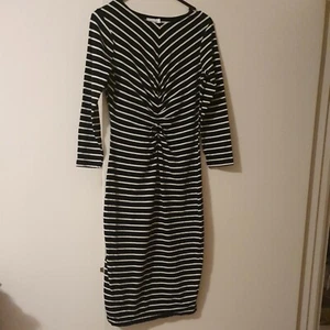 Seed Heritage Fitted Black/White Stripe Jersey Dress Size 8 - Picture 1 of 7