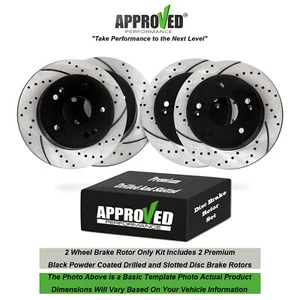 Front and Rear Brake Rotor Set Drilled & Slotted Brake Rotors (Rotor Only Set) - Picture 1 of 10