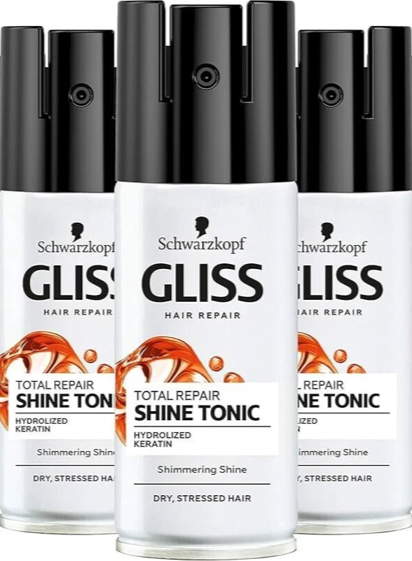 SCHWARZKOPF Gliss Hair Total Repair Shine Tonic trockenes Haar x 3