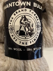 VTG Fox Brand Yarn Germantown Bulkyspun Virgin Wool Nylon 3 Buff Heather Skeins - Picture 1 of 7