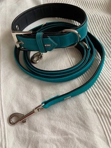 NEU Hunter Leine und Halsband, Hund, als Set, Größe M, Farbe petrol blau - Bild 1 von 9