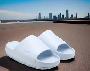 MUJER NIKE CALM SLIDE (NWB) Talla 5/TINTE AZUL/TINTE AZUL - Imagen 1 de 6