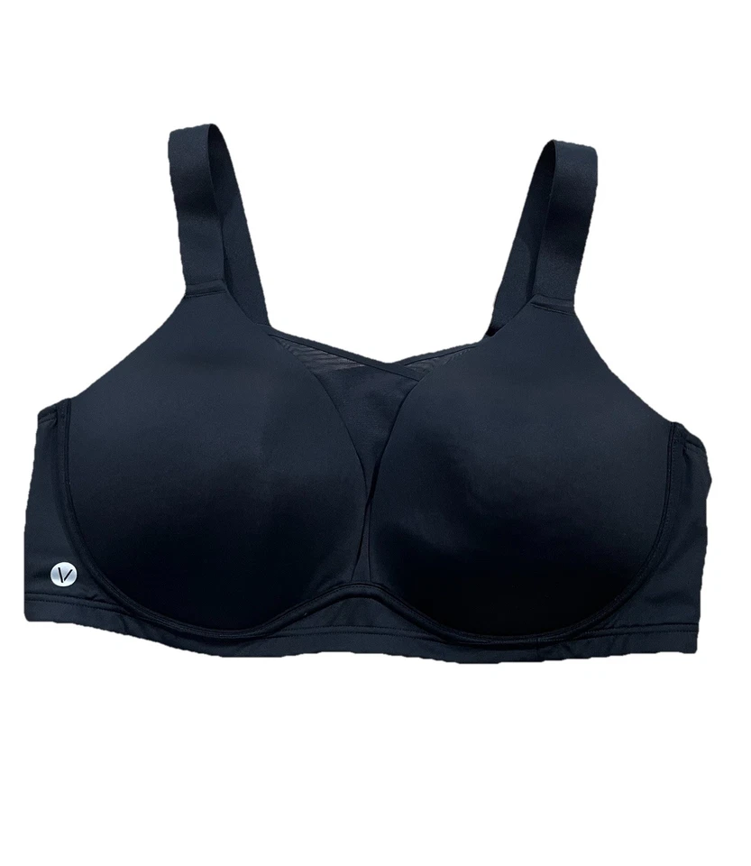Livi Active Lane Bryant 无钢圈运动文胸中号冲击女式 40DDD 码黑色 — 第 1/4 张图片