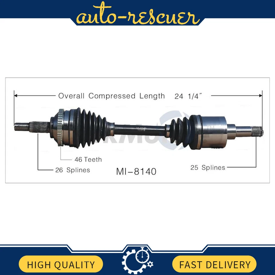 Передний левый вал оси водителя для Chrysler Sebring Dodge Stratus SurTrack MI8140 - Изображение 1 из 2
