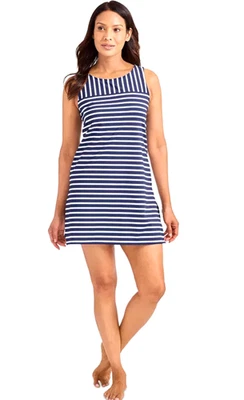 Tommy Bahama Coastline Stripe Mare Navy high neck romper UPF50 sz LARGE NWT $148 - Image 1 of 4