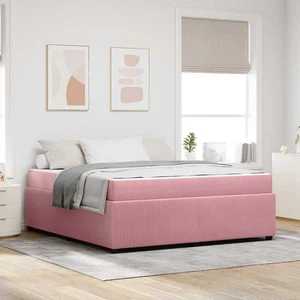 Struttura letto con materasso Rosa 180 x 200 cm Velluto - Foto 1 di 6