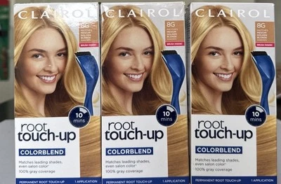 3 Clairol Raíz Retoque Medio Rubio Dorado #8G Gris Cobertura Foto 1 de 3