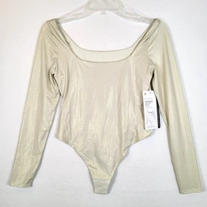 Lululemon Damen Nulu Body Größe Medium Beige Quadratischer Ausschnitt Pilates Yoga Glanz - Bild 1 von 9