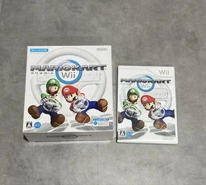 Mario Kart Wii Handle & Soft Set for Nintendo Wii used boxed game - Picture 1 of 5