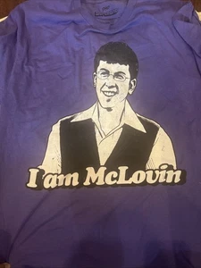 Purple Superbad i am mclovin shirt mens size Large - Picture 1 of 2