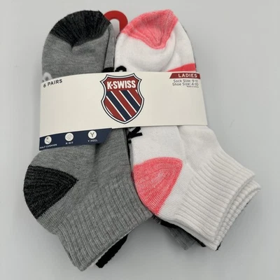 K Swiss лодыжки носки женщин 9-11 подходит размер обуви 4-10 белый черный серый упаковка 6 пар - Изображение 1 из 4