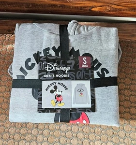 Herren Mickey Mouse Grafikdruck Hoodie Langarm, grau Gr. Small NEU - Bild 1 von 5