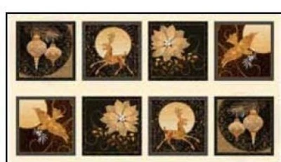 Quilting Treasures "A Golden Holiday Blocks" fabric collection by Laurie Cook - Image 1 of 4