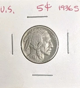 1936 S Buffalo Nickel 5c US coin - Picture 1 of 2
