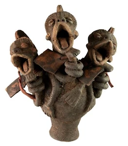Jar Mambila Pot Terracotta, Pottery Figurée 20 CM #17497 - Picture 1 of 10