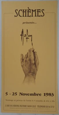 [AFFICHE D'ART] ASLAN : Main de l'artiste #Galerie Schèmes, Lille, 1983 - Photo 1/3
