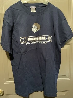 Notre Dame fighting Irish 2007 sugar bowl T-shirt Vintage Large By Step Ahead - Image 1 of 4