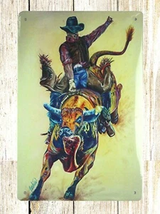 cowboy rodeo tin metal sign kitchen metal wall decor - Picture 1 of 4