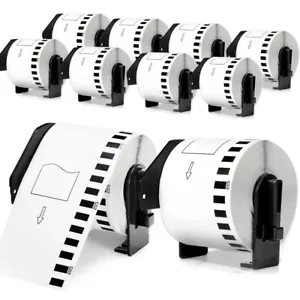10Roll DK2205 Continuous Paper Label Replacement 2.4" X 100Ft for Brother QL-800 - Picture 1 of 12