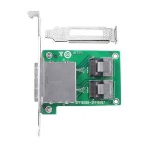 Adaptateur double port SFF-8087 vers SFF-8088 avec adaptateur support métal - Photo 1/8