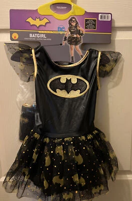 RUBIES DC BATGIRL Child Costume Small 5/6 New Tutu Dress, Gold Belt, Cape - Image 1 of 4