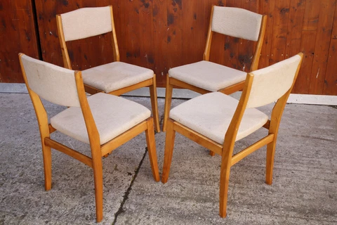 Dining Room Chairs Vintage 4x Kitchen 60er mid-Century Danish 60s Cover